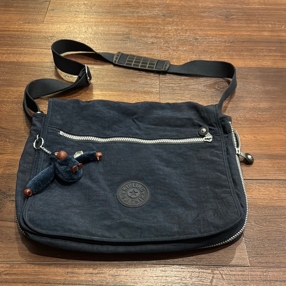 Kipling Navy Messenger Bag with Charm